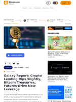 Galaxy Report: Crypto Lending Dips Slightly, Bitcoin Treasuries, Futures Drive New Leverage – Bitcoin News
