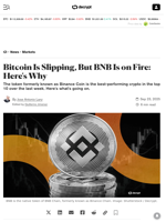Bitcoin Is Slipping, But BNB Is on Fire: Here's Why - Decrypt
