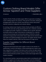 Custom Clothing Brand Models Differ Across Tapstitch and Three Suppliers | Visionary Financial