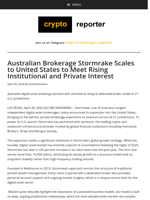 Australian Brokerage Stormrake Scales to United States to Meet Rising Institutional and Private Interest