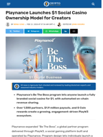 Playnance Launches $1 Social Casino Ownership Model