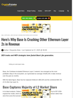 Here's Why Base Is Crushing Other Ethereum Layer 2s in Revenue