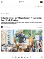Bitcoin Rises as ‘Magnificent 7’ Earnings Fuel Risk-Taking - Decrypt