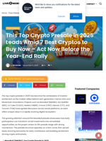 This Top Crypto Presale in 2025 Leads Amid 7 Best Cryptos to Buy Now - Act Now Before the Year-End Rally | Live Bitcoin News
