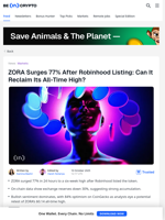 What’s Behind ZORA’s 77% Daily Price Surge?