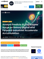 Galaxy Digital and Forward Industries Accumulations Fuel $1,250 Solana Price Forecast