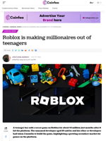 Roblox is making millionaires out of teenagers - Coinfea