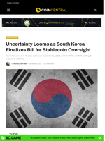 Uncertainty Looms as South Korea Finalizes Bill for Stablecoin Oversight - CoinCentral