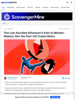 US Crypto News: Tom Lee Says A Market Maker or Two Is Gone