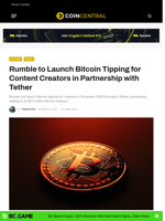 Rumble to Launch Bitcoin Tipping for Content Creators in Partnership with Tether - CoinCentral