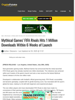 Mythical Games’ FIFA Rivals Hits 1 Million Downloads Within 6 Weeks of Launch