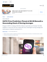 MATIC Price Prediction: Pinned at $0.38 Beneath a Descending Stack of Moving Averages - Blockchain.News