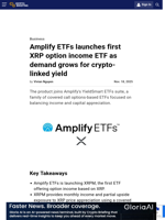 Amplify ETFs launches first XRP option income ETF as demand grows for crypto-linked yield