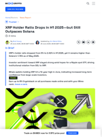 Why Does XRP’s Holder Ratio Outperform Solana’s?