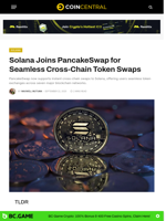 Solana Joins PancakeSwap for Seamless Cross-Chain Token Swaps - CoinCentral