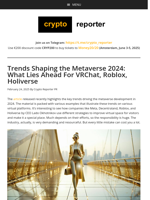 Trends Shaping the Metaverse 2024: What Lies Ahead For VRChat, Roblox, Holiverse