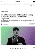 Elon Musk Reveals X Money Is Coming in Beta Mode Soon—But Still No Dogecoin - Decrypt