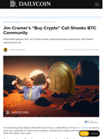 Jim Cramer’s “Buy Crypto” Call Shooks BTC Community - DailyCoin
