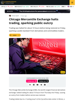 CME Halts Trading for Several Hours Before Restoring Service