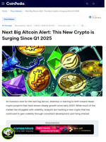 Next Big Altcoin Alert: This New Crypto is Surging Since Q1 2025