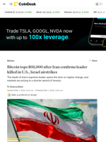 Bitcoin price news: What next as BTC tops $68,000 after Iran confirms Khamenei death