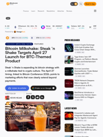 Bitcoin Milkshake: Steak ’n Shake Targets April 27 Launch for BTC-Themed Product – Featured Bitcoin News