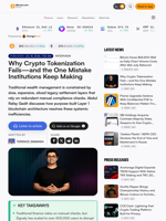 Why Crypto Tokenization Fails—and the One Mistake Institutions Keep Making