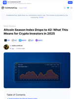 Altcoin Season Index Drops to 42: What This Means for Crypto Investors in 2025: Guest Post by ItsBitcoinWorld | CoinMarketCap