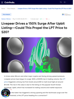 Livepeer Drives a 150% Surge After Upbit Listing—Could This Propel the LPT Price to $20?