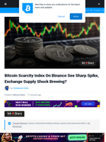 Bitcoin Scarcity Index On Binance See Sharp Spike, Exchange Supply Shock Brewing? | Bitcoinist.com