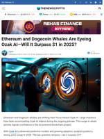 Ethereum and Dogecoin Whales Are Eyeing Ozak AI—Will It Surpass $1 in 2025?
