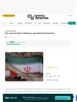 Iran cancels talks in Pakistan, escalating US tensions