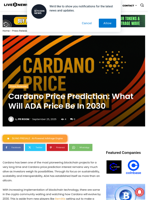 Cardano Price Prediction: What Will ADA Price Be In 2030 | Live Bitcoin News