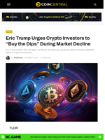 Eric Trump Urges Crypto Investors to 