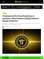 Pi Network (PI) Price Prediction & Analysis: Why Kraken Listing Failed to Break $1 Barrier - CoinCentral