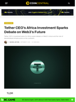 Tether CEO’s Africa Investment Sparks Debate on Web3’s Future - CoinCentral