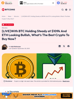 Best Crypto To Buy: BTC Looks Steady, ETH Holds Above $4k