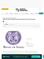 Japan 10-year JGB yield rises amid Strait of Hormuz tensions