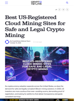 Best US-Registered Cloud Mining Sites for Safe and Legal Crypto Mining