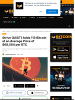 Strive (ASST) Adds 113 Bitcoin At An Average Price Of $68,584 Per BTC