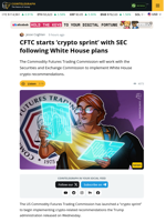CFTC ‘Crypto Sprint’ With SEC To Implement Trump Plans