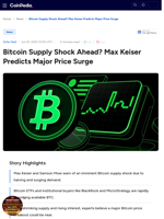 Bitcoin Supply Shock Ahead? Max Keiser Predicts Major Price Surge