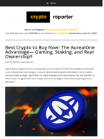 Best Crypto to Buy Now: The AurealOne Advantage— Gaming, Staking, and Real Ownership!!