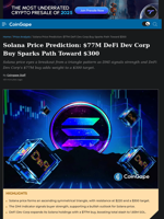 Solana Price Prediction: $77M DeFi Dev Corp Buy Sparks Path Toward $300
