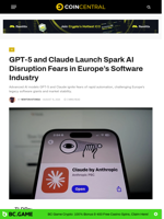 GPT-5 and Claude Launch Spark AI Disruption Fears in Europe’s Software Industry - CoinCentral