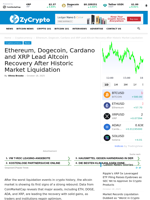 Ethereum, Dogecoin, Cardano and XRP Lead Altcoin Recovery After Historic Market Liquidation ⋆ ZyCrypto