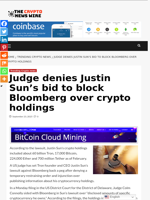 Judge denies Justin Sun’s bid to block Bloomberg over crypto holdings - The Crypto News Wire