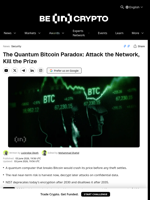 The Quantum Bitcoin Paradox: Attack the Network, Kill the Prize