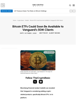 Bitcoin ETFs Could Soon Be Available to Vanguard’s 50M Clients