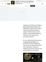 Argentina's President Milei Faces Impeachment Threat Over LIBRA Cryptocurrency Controversy: Reuters